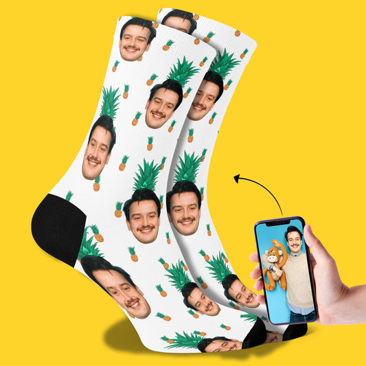Photo Socks with Pineapple Print