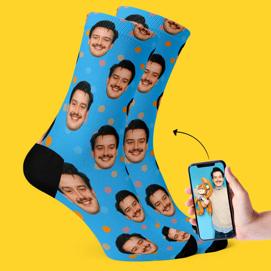 Polka Dot Custom Face Socks – Personalized Photo Gift