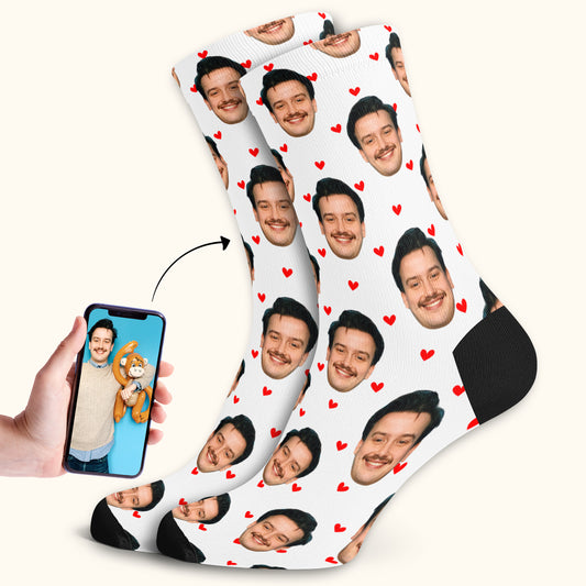 Personalized Heart Face Socks