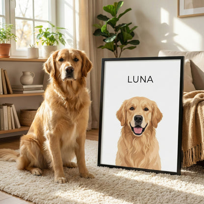 Custom Pet Portrait | Hand-Designed Framed Art