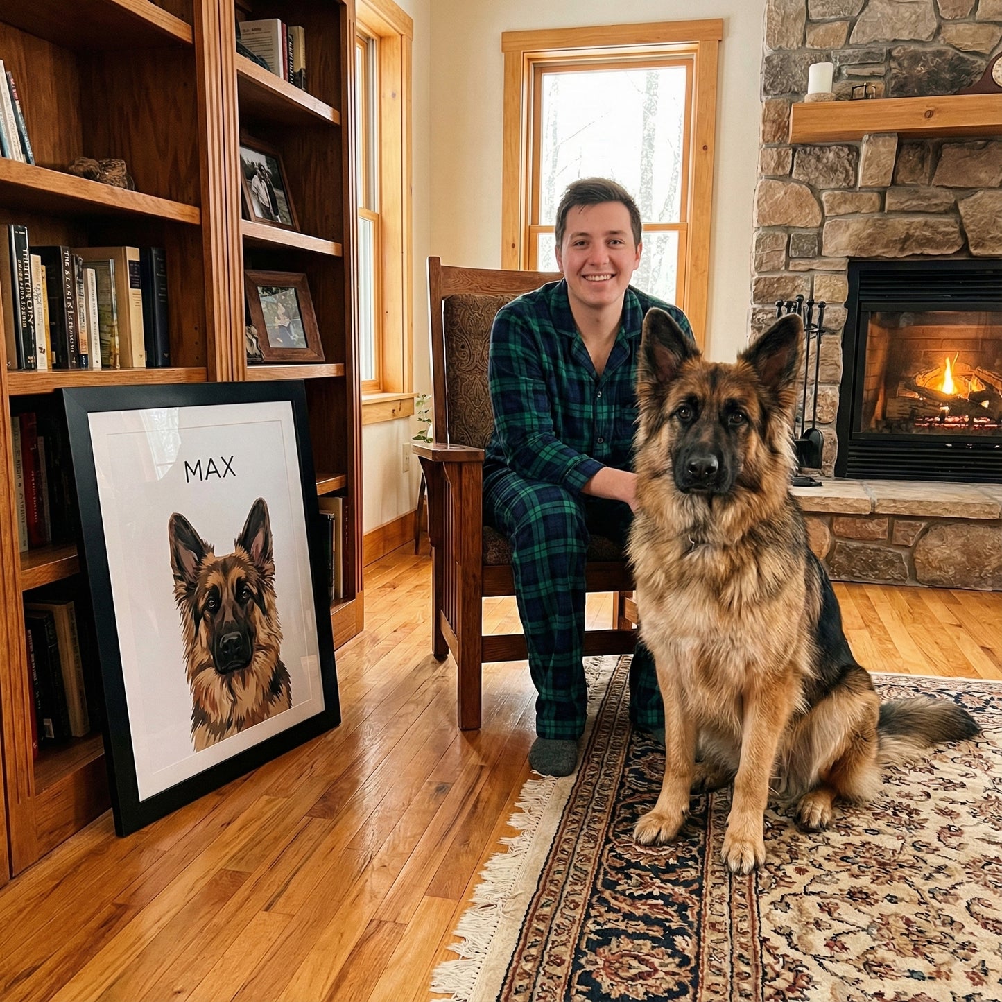 Custom Pet Portrait | Hand-Designed Framed Art