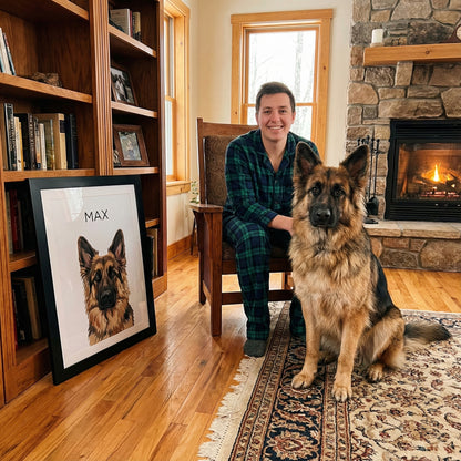 Custom Pet Portrait | Hand-Designed Framed Art