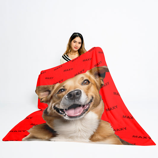 Custom Dog Blanket with Name and Photo