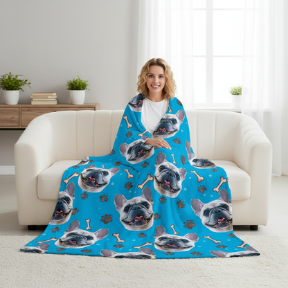 Custom Dog Blanket with Name and Photo