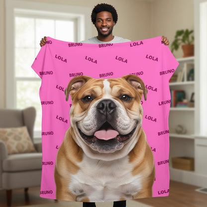 Custom Dog Blanket with Name and Photo