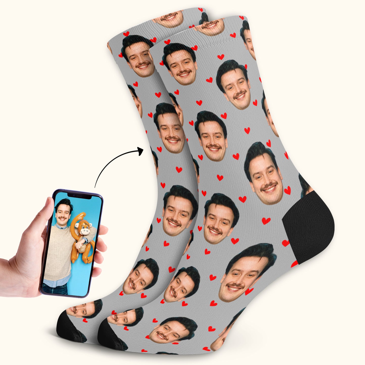 Heart Face Socks